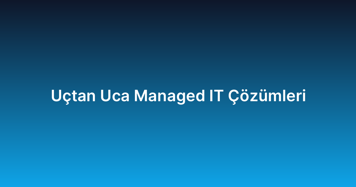 Uçtan Uca Managed IT Çözümleri