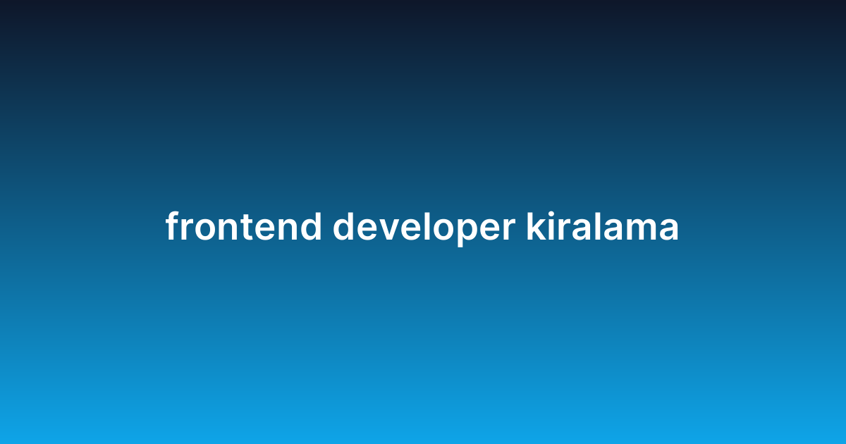frontend developer kiralama