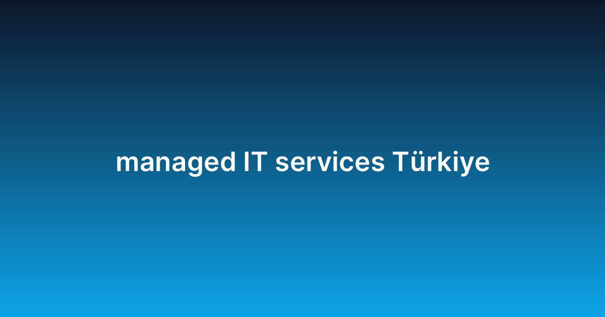 managed IT services Türkiye