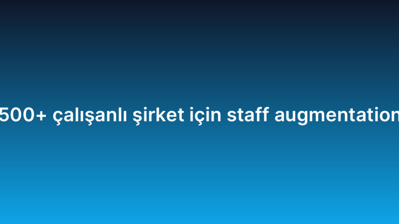 500+ çalışanlı şirket için staff augmentation