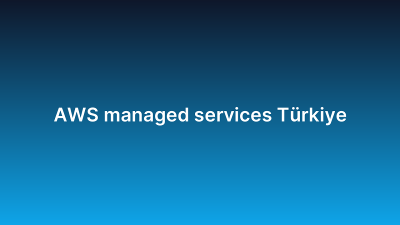 AWS managed services Türkiye