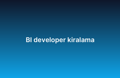 BI developer kiralama