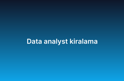 Data analyst kiralama
