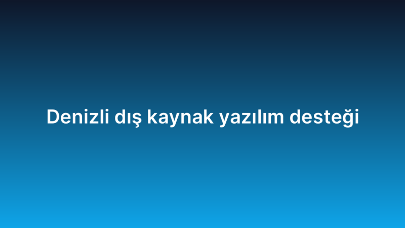 Denizli dış kaynak yazılım desteği