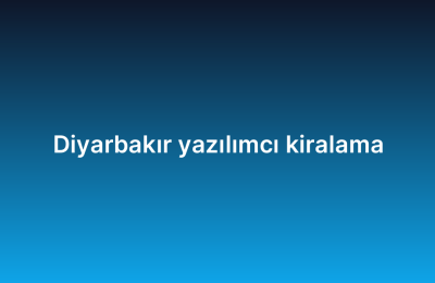 Diyarbakır yazılımcı kiralama