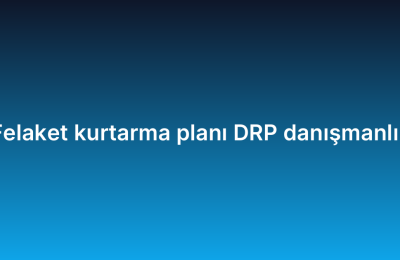 Felaket kurtarma planı DRP danışmanlık