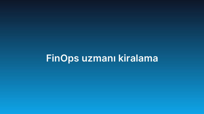 FinOps uzmanı kiralama