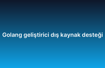 Golang geliştirici dış kaynak desteği