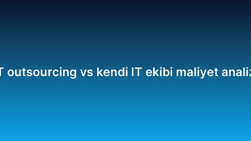 IT outsourcing vs kendi IT ekibi maliyet analizi