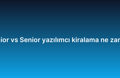 Junior vs Senior yazılımcı kiralama ne zaman