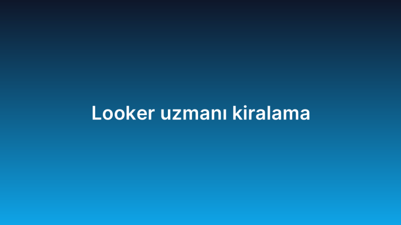 Looker uzmanı kiralama