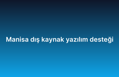 Manisa dış kaynak yazılım desteği