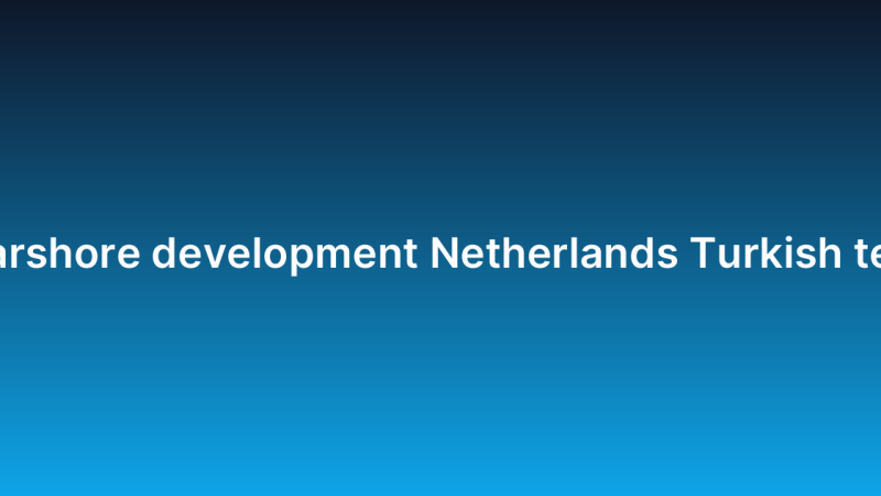 Nearshore development Netherlands Turkish team