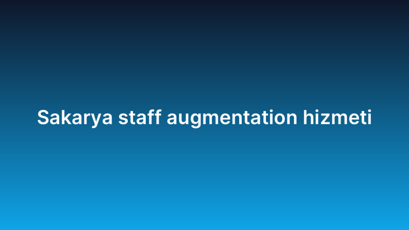 Sakarya staff augmentation hizmeti
