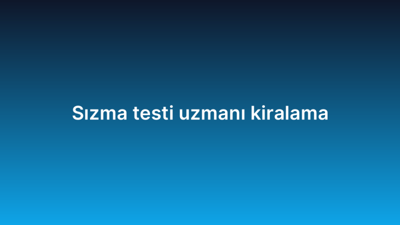Sızma testi uzmanı kiralama