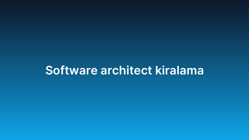 Software architect kiralama