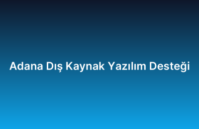 Adana Dış Kaynak Yazılım Desteği