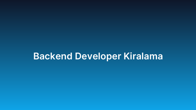 Backend Developer Kiralama