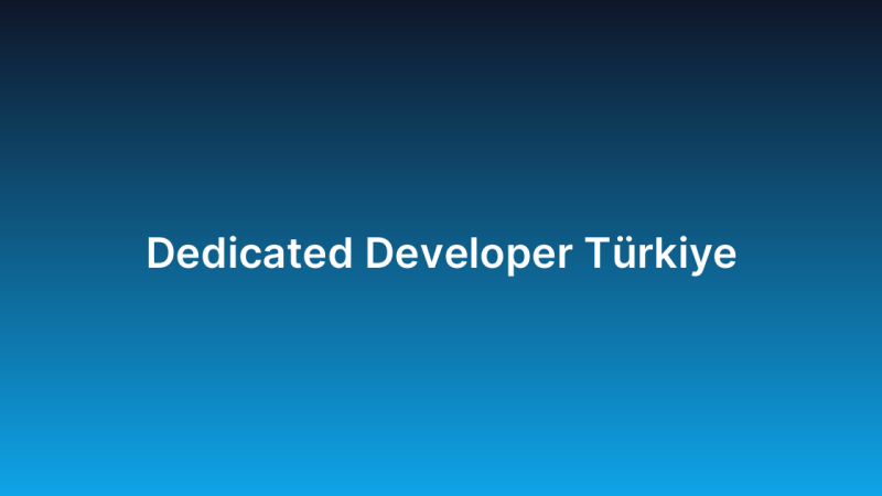 Dedicated Developer Türkiye