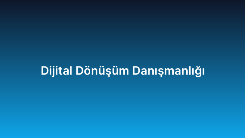 Dijital Dönüşüm Danışmanlığı