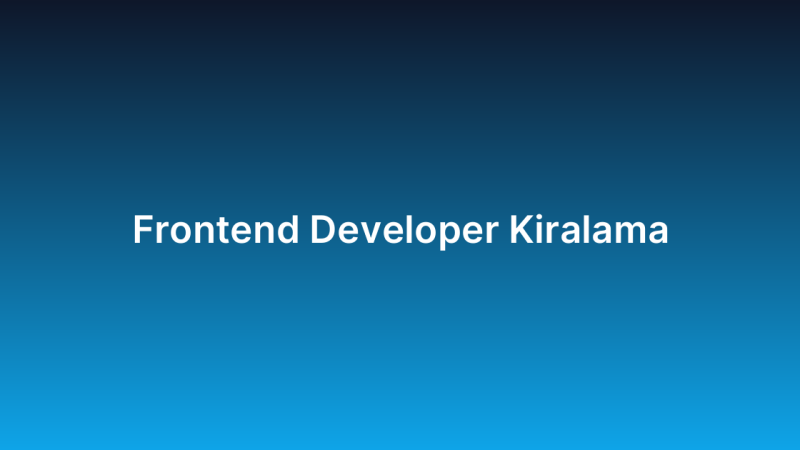 Frontend Developer Kiralama