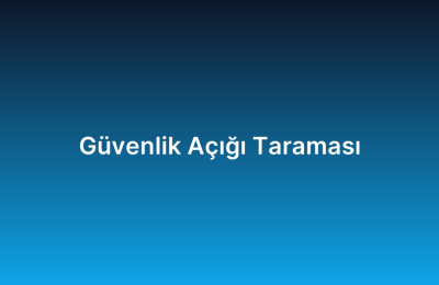 Güvenlik Açığı Taraması
