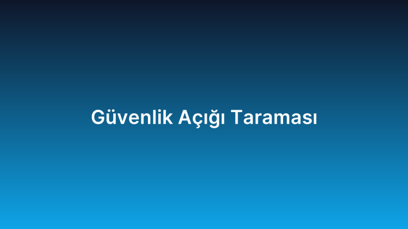 Güvenlik Açığı Taraması