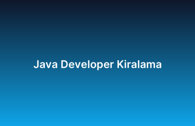Java Developer Kiralama