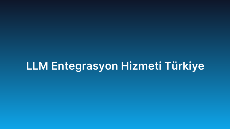 LLM Entegrasyon Hizmeti Türkiye