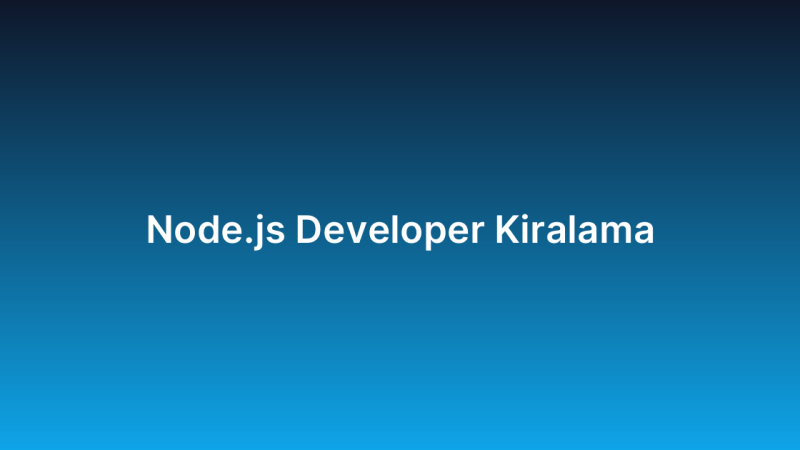 Node.js Developer Kiralama