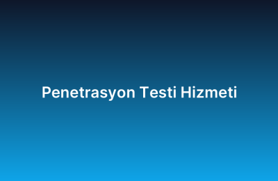 Penetrasyon Testi Hizmeti