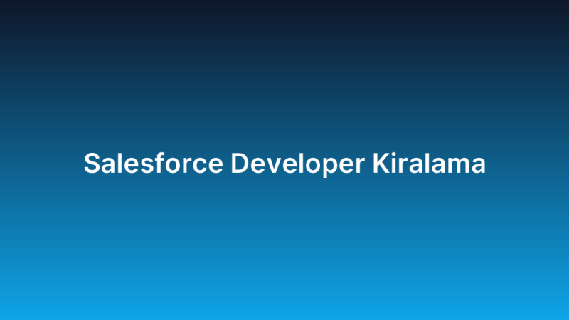 Salesforce Developer Kiralama