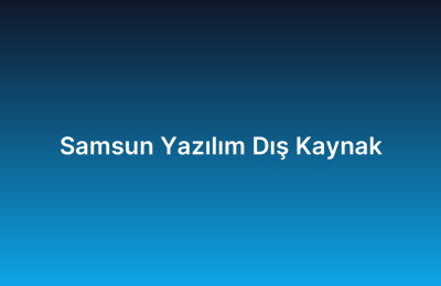 Samsun Yazılım Dış Kaynak