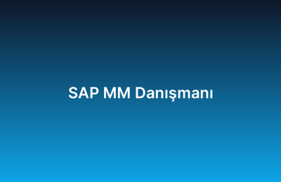 SAP MM Danışmanı