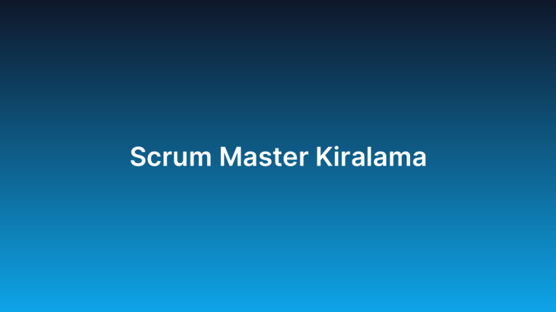 Scrum Master Kiralama