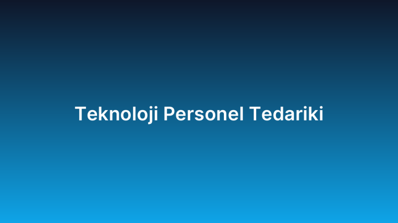 Teknoloji Personel Tedariki