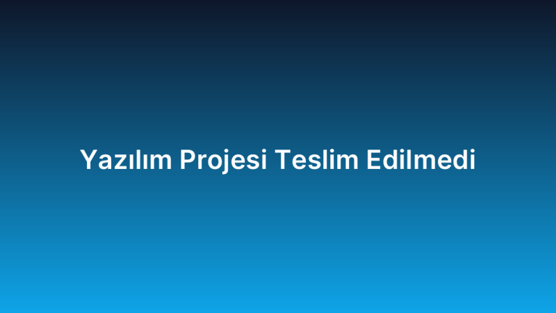 Yazılım Projesi Teslim Edilmedi