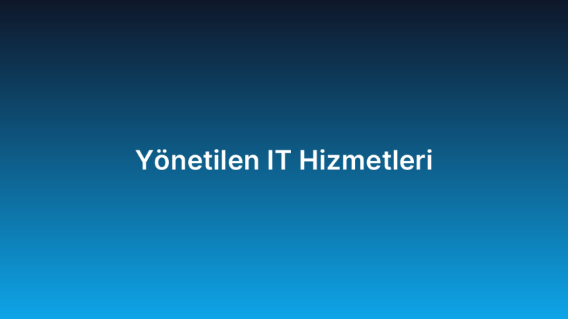 Yönetilen IT Hizmetleri