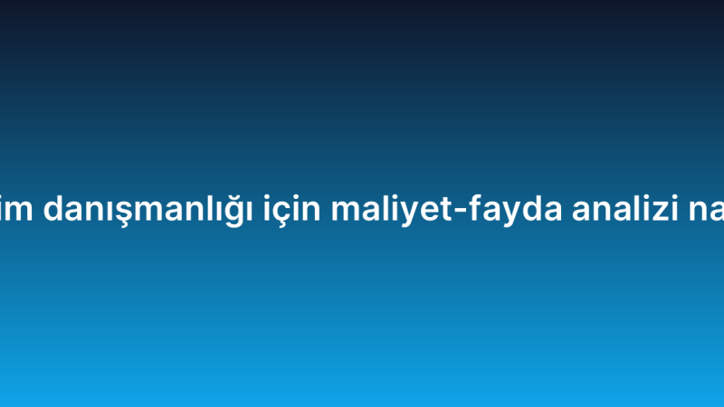 Bulut bilişim danışmanlığı için maliyet-fayda analizi nasıl yapılır?