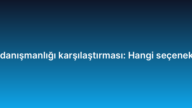 Bulut bilişim danışmanlığı karşılaştırması: Hangi seçenek size uygun?