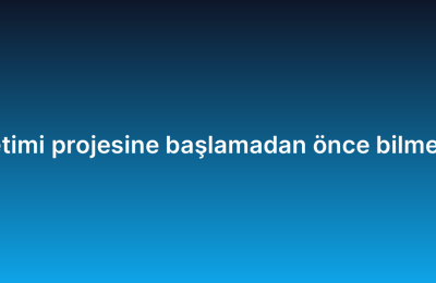 IT altyapı yönetimi projesine başlamadan önce bilmeniz gerekenler