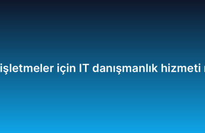Küçük işletmeler için IT danışmanlık hizmeti rehberi